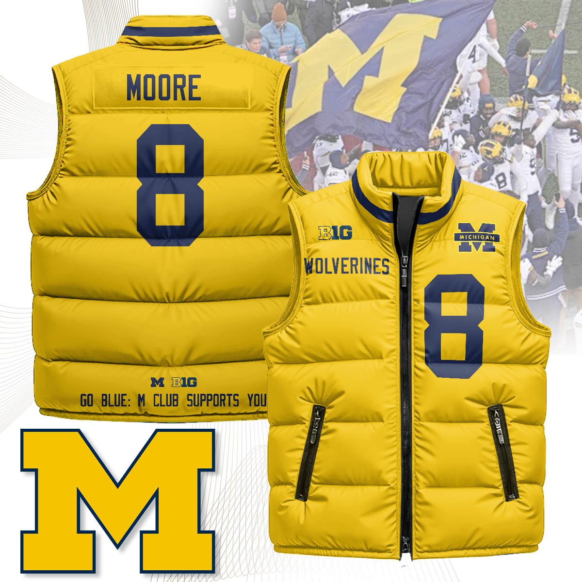 Michigan Wolverines Unisex Puffer Vest