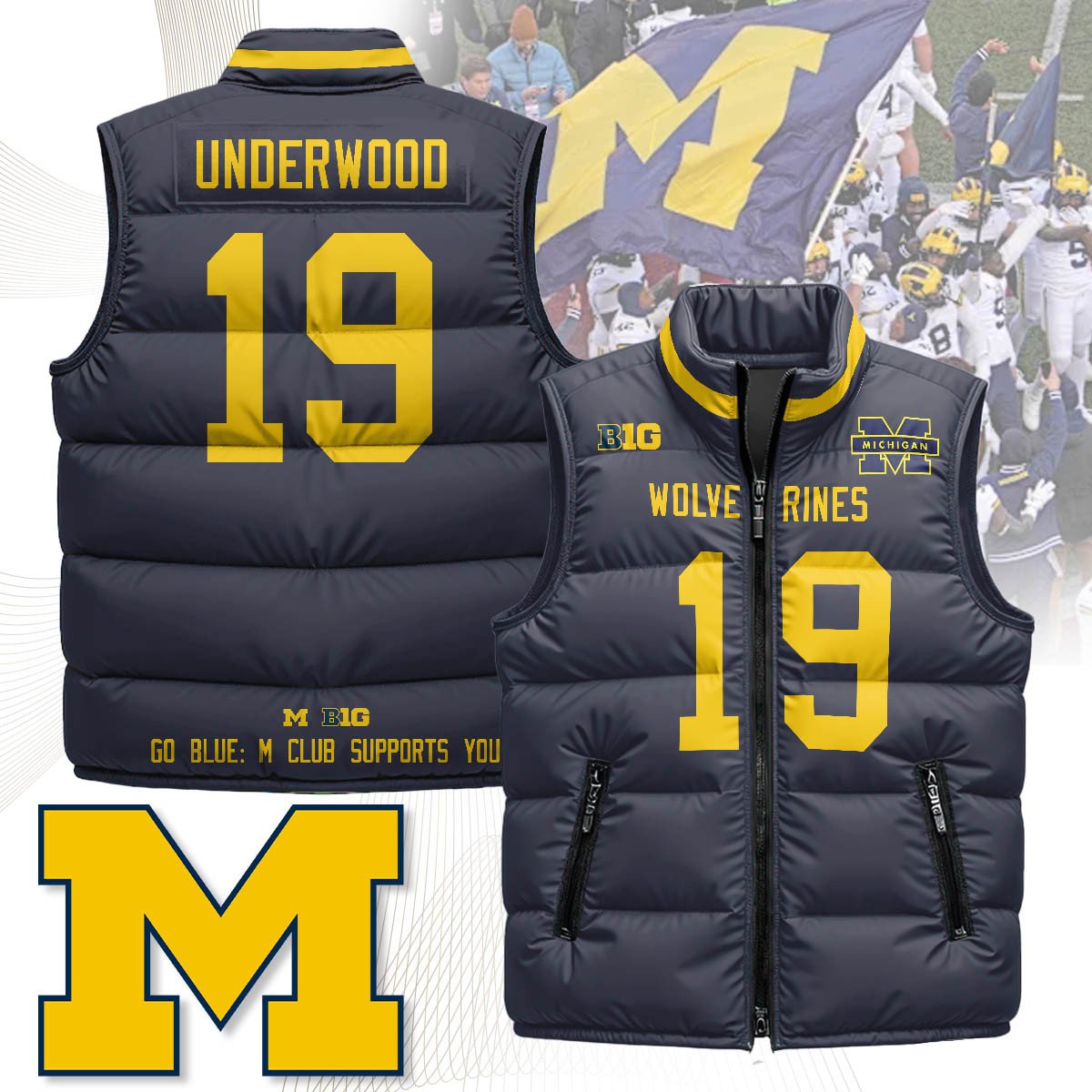Michigan Wolverines Unisex Puffer Vest