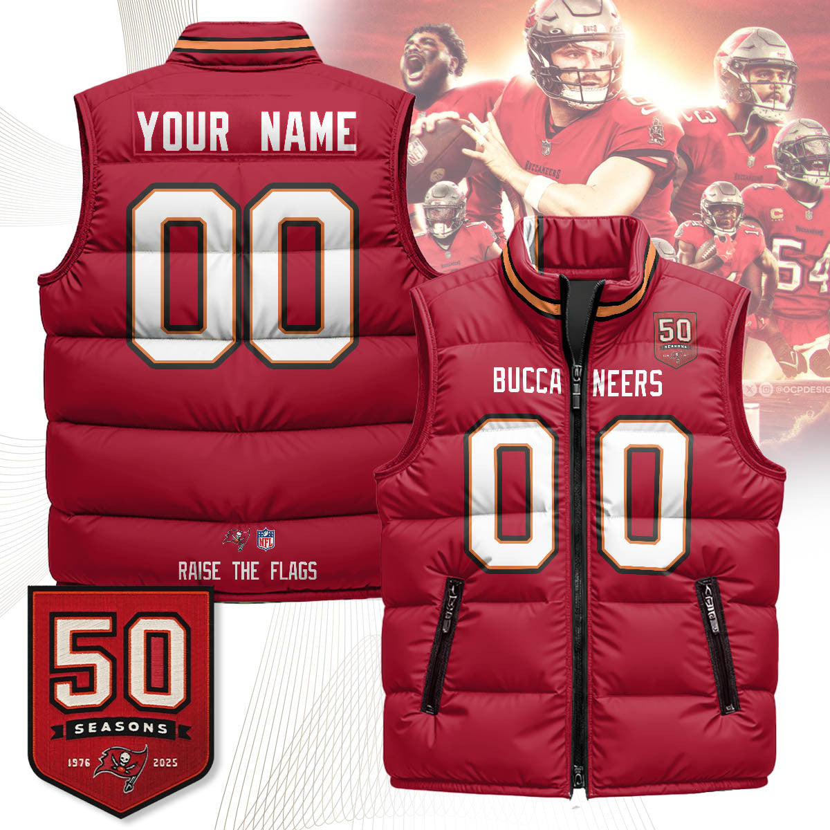 Tampa Bay Buccaneers Unisex Puffer Vest