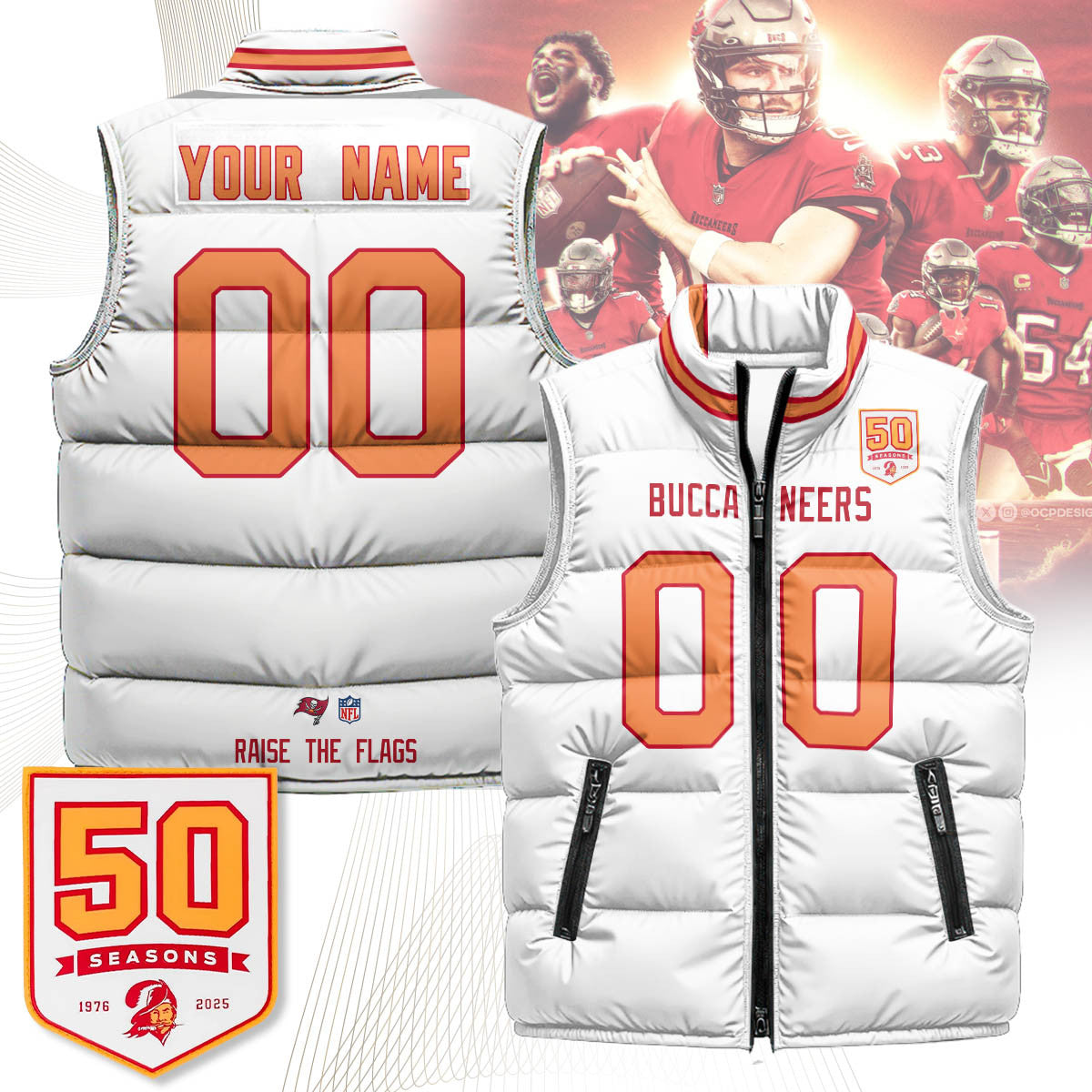 Tampa Bay Buccaneers Unisex Puffer Vest