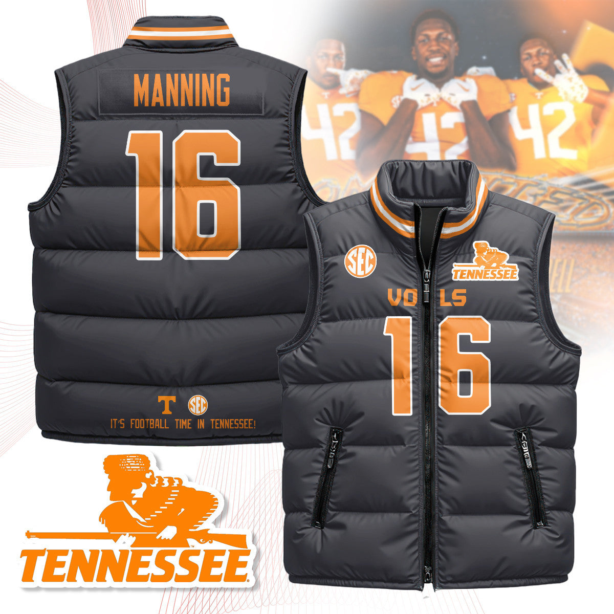Tennessee Volunteers Unisex Puffer Vest