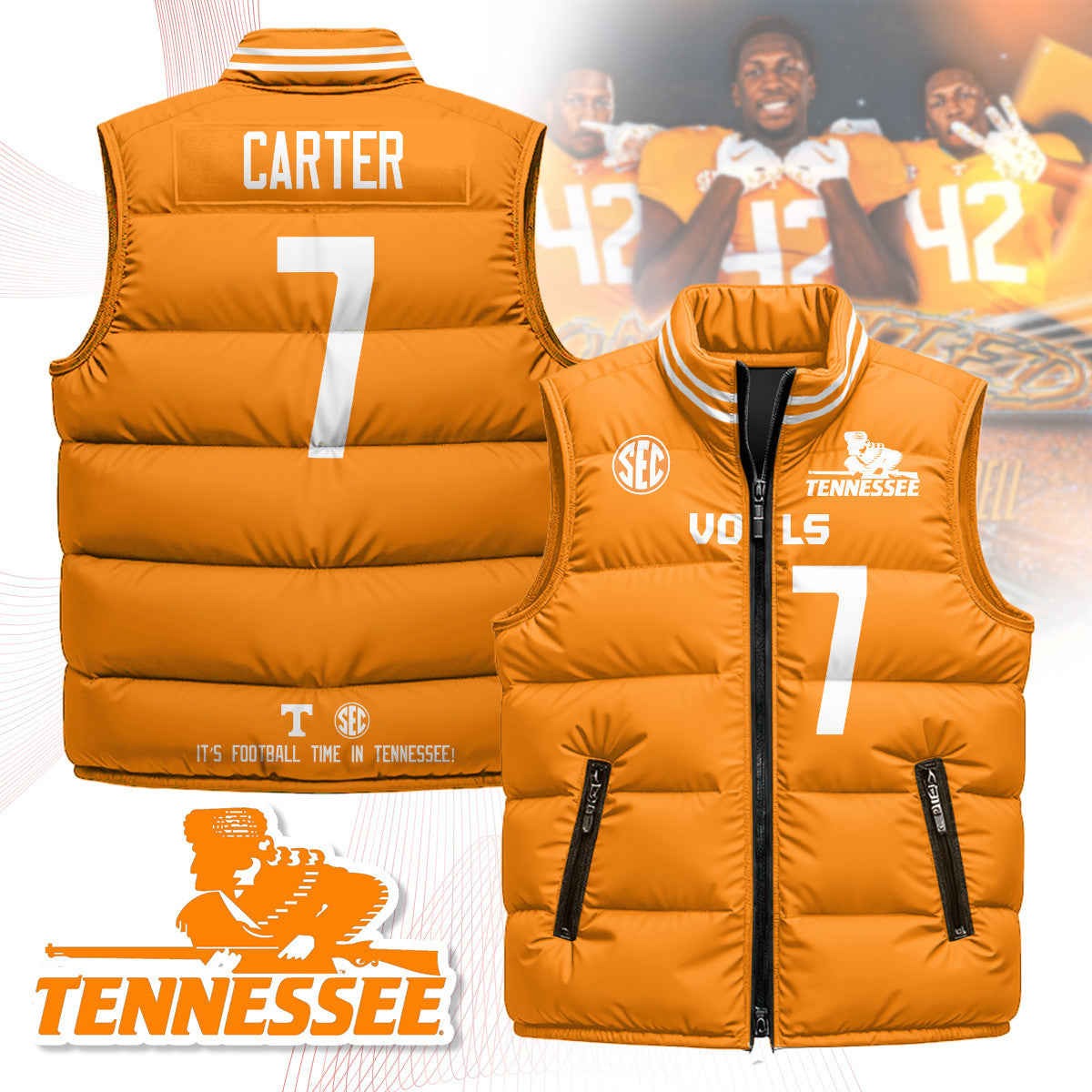Tennessee Volunteers Unisex Puffer Vest