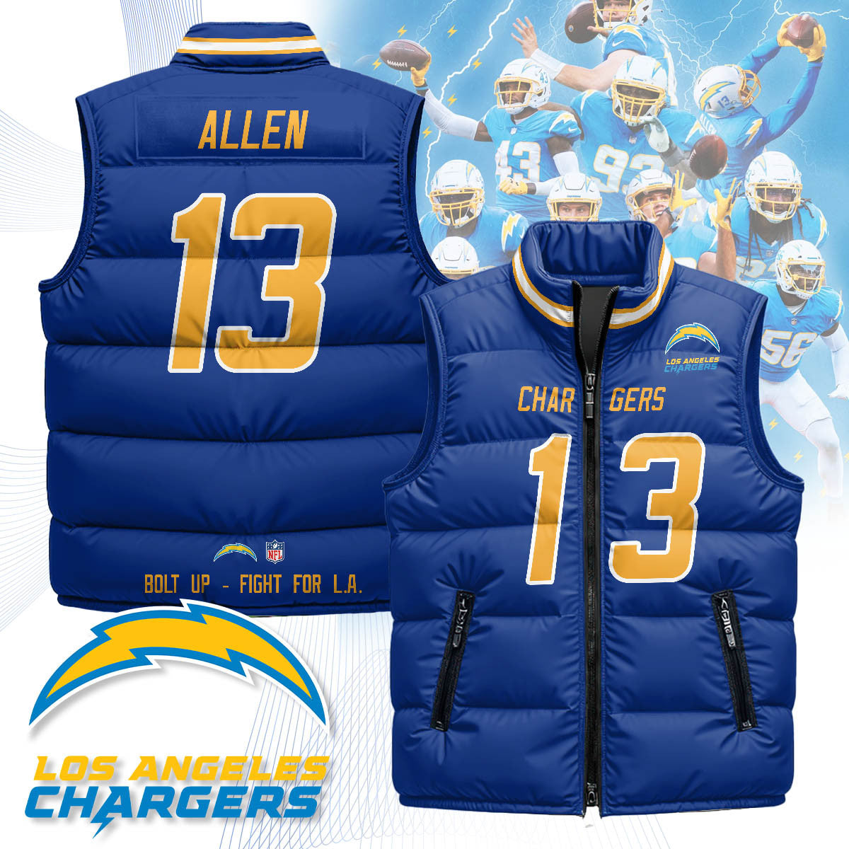 Los Angeles Chargers Unisex Puffer Vest