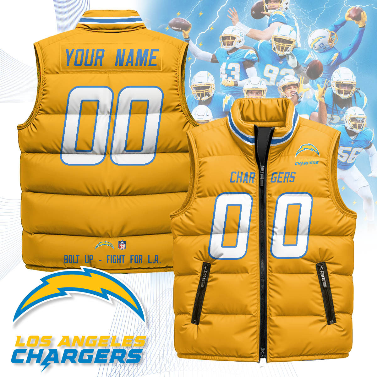 Los Angeles Chargers Unisex Puffer Vest