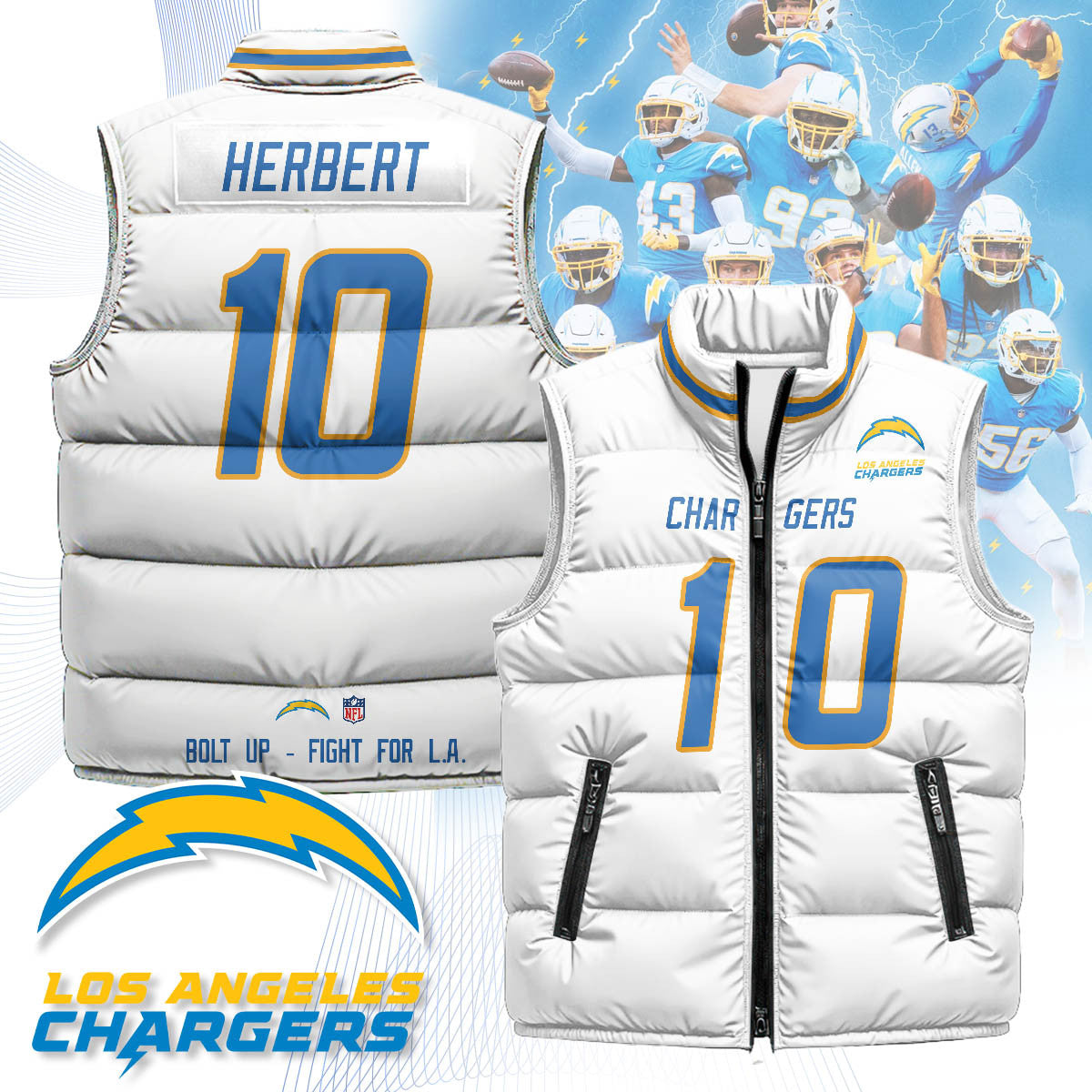 Los Angeles Chargers Unisex Puffer Vest