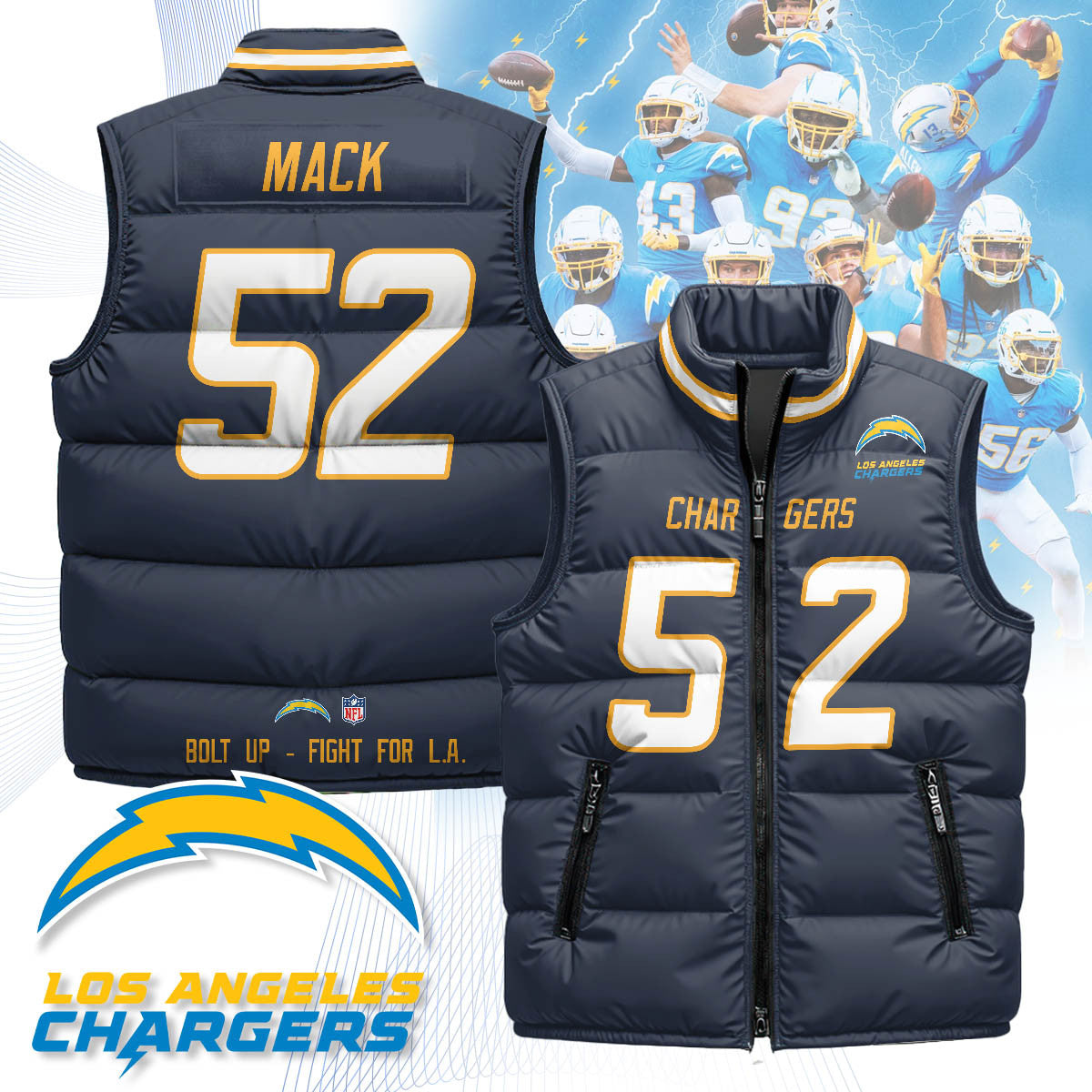 Los Angeles Chargers Unisex Puffer Vest