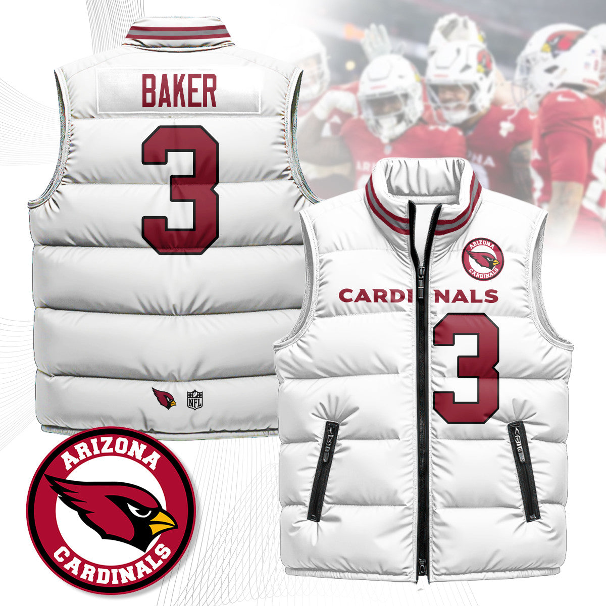 Arizona Cardinals Unisex Puffer Vest