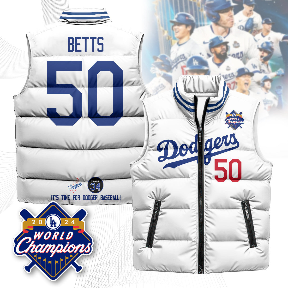Los Angeles Dodgers Unisex Puffer Vest