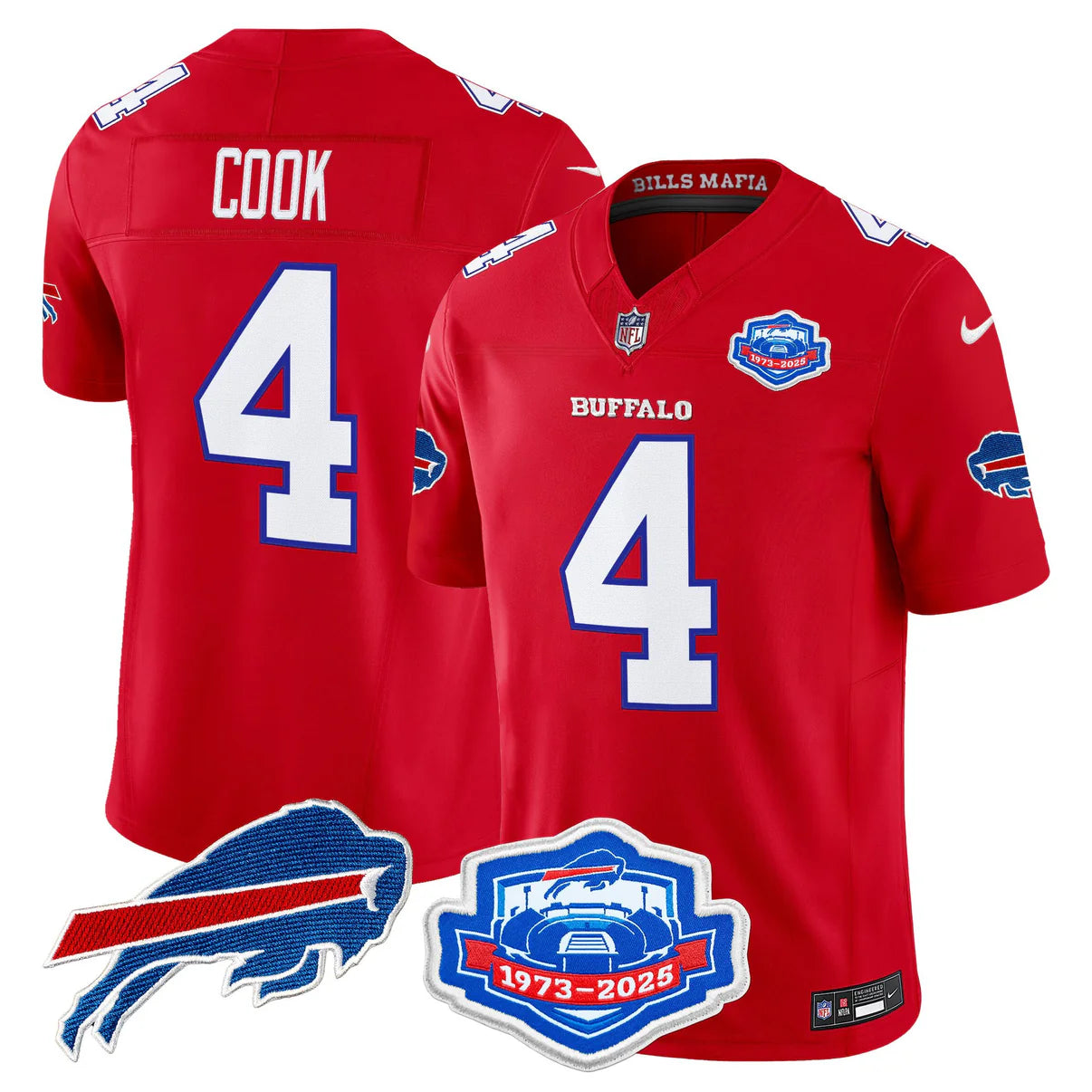 BUF 2025 Farewell Season Patch Vapor Limited Jersey - All Stitched