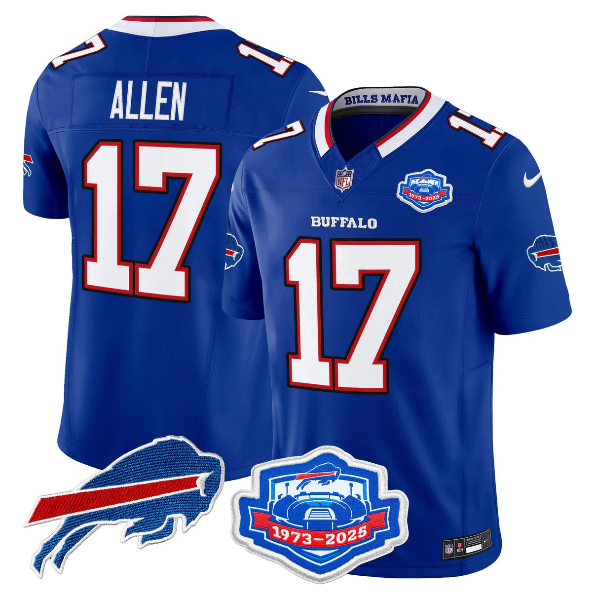 BUF 2025 Farewell Season Patch Vapor Limited Jersey - All Stitched