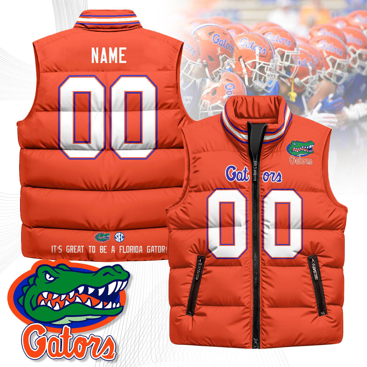 Custom Florida Gators Unisex Puffer Vest