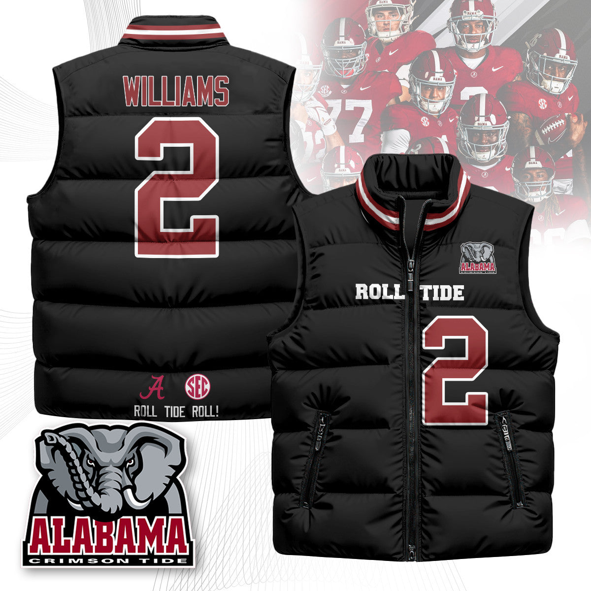 Alabama Crimson Tide Unisex Puffer Vest