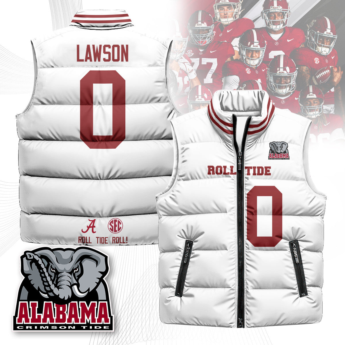 Alabama Crimson Tide Unisex Puffer Vest