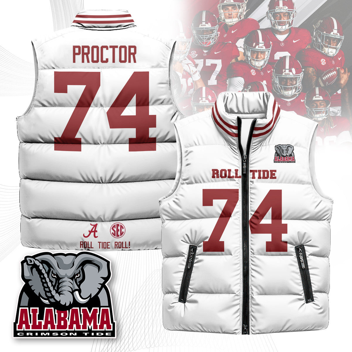 Alabama Crimson Tide Unisex Puffer Vest