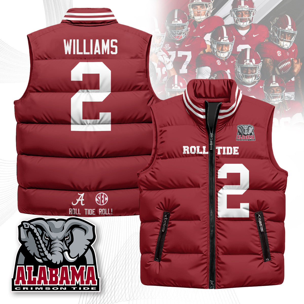 Alabama Crimson Tide Unisex Puffer Vest