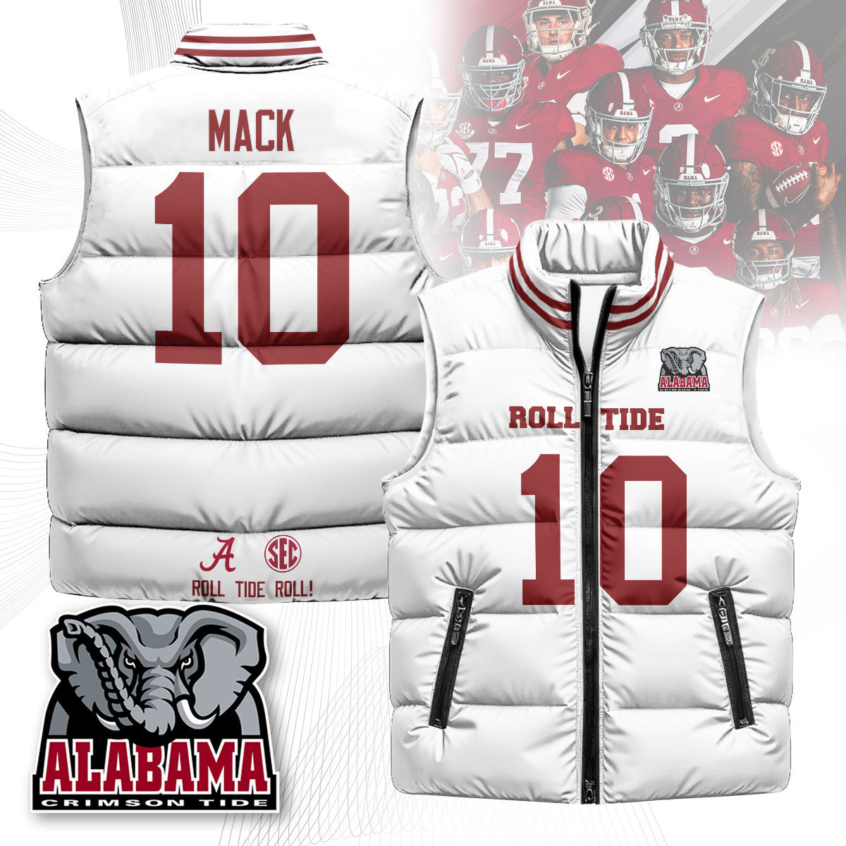 Alabama Crimson Tide Unisex Puffer Vest