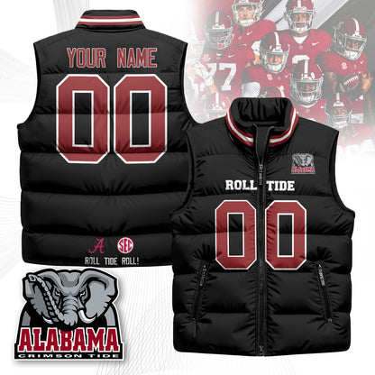 Custom Alabama Crimson Tide Unisex Puffer Vest