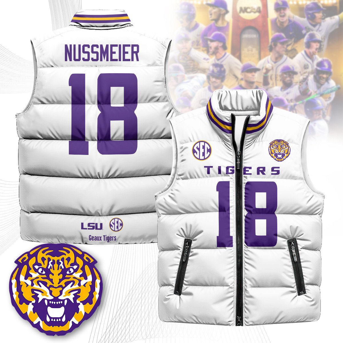LSU Tigers Unisex Puffer Vest