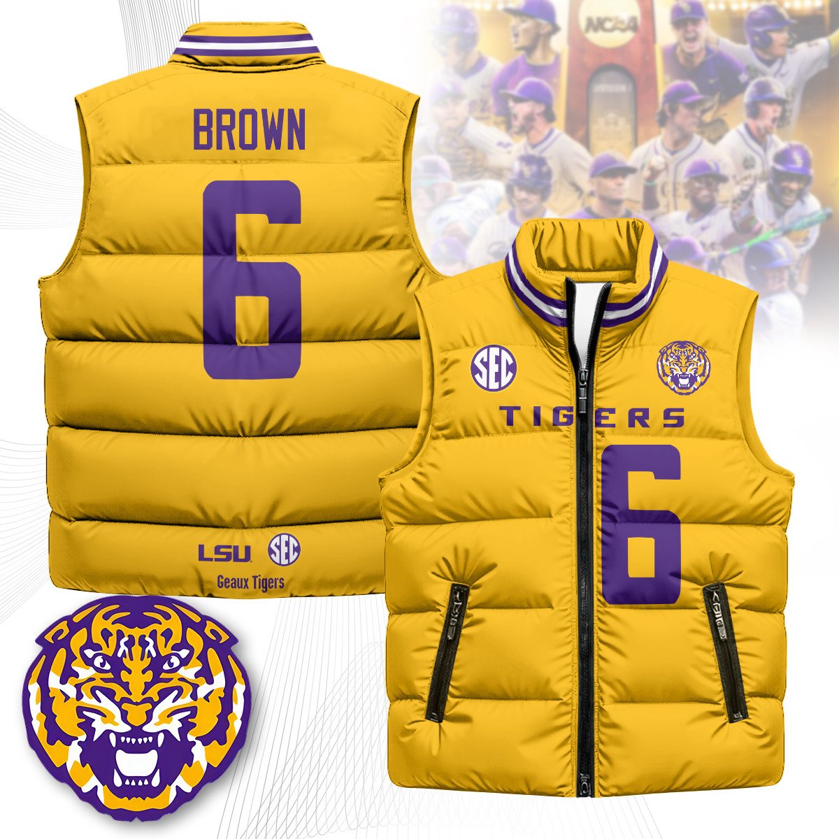 LSU Tigers Unisex Puffer Vest