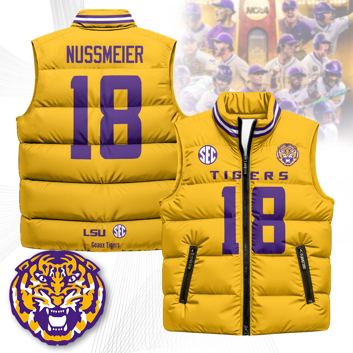 LSU Tigers Unisex Puffer Vest