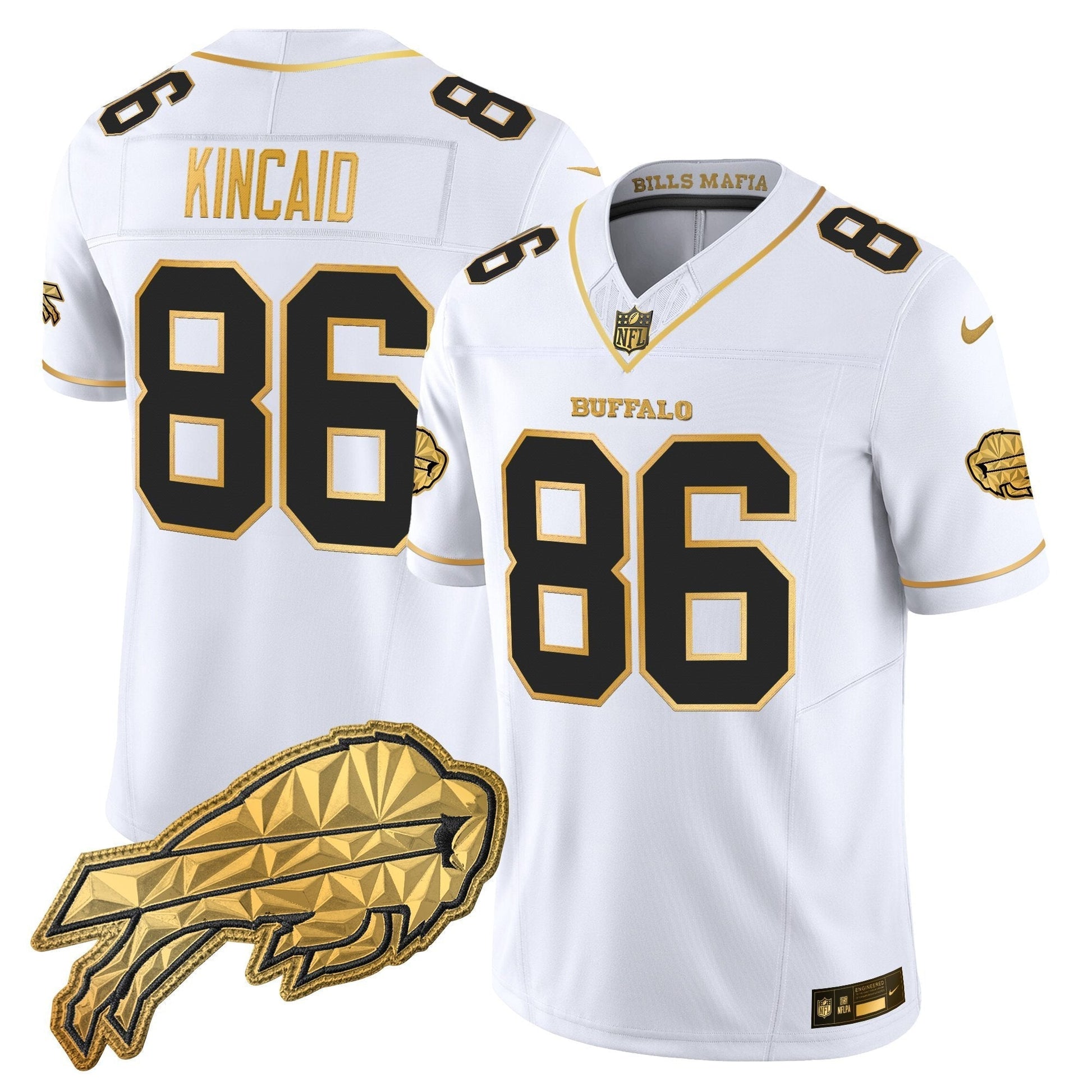 Men's Buffalo Bills 2025 "Rivalries" Gold Vapor Limited Jersey - All Stitched