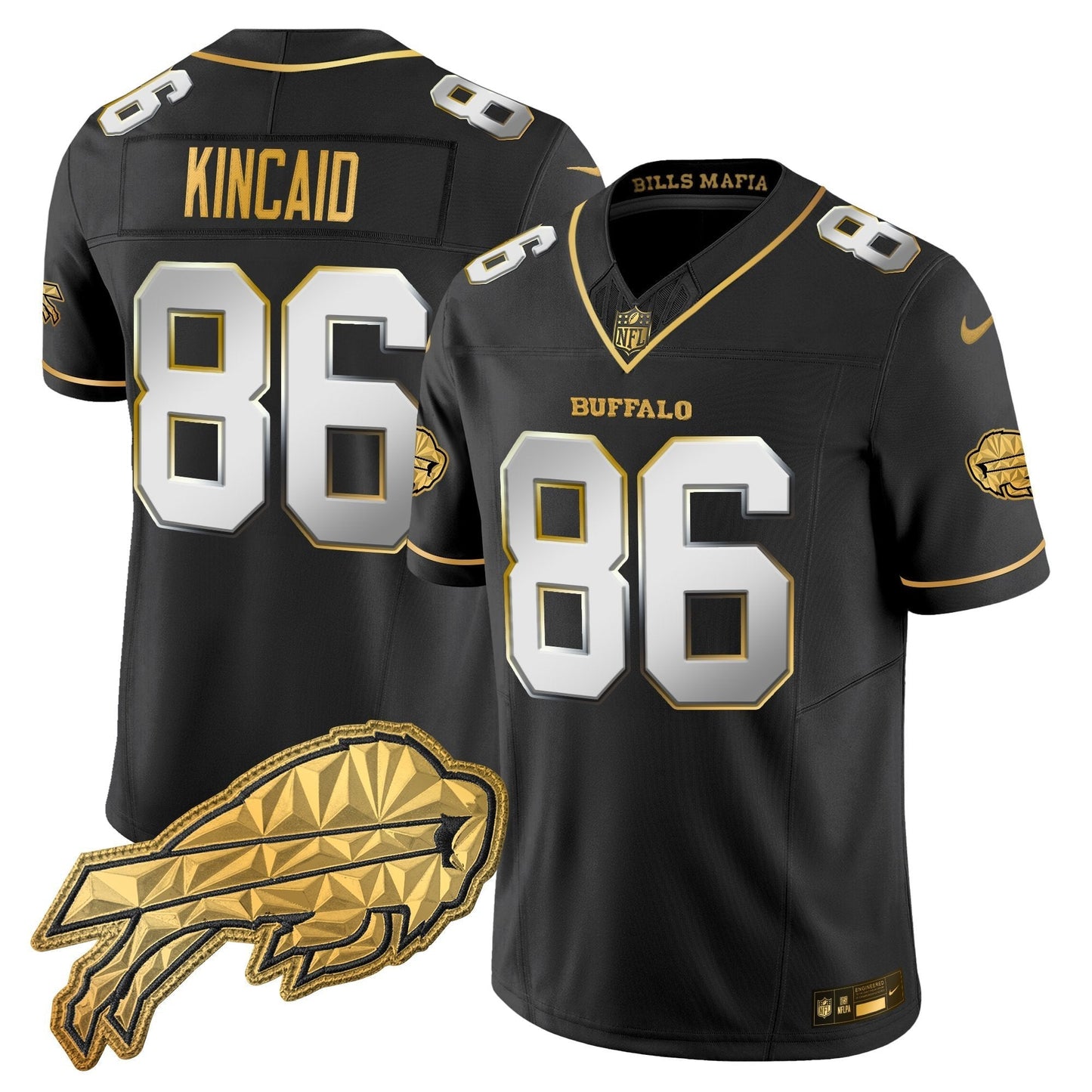 Men's Buffalo Bills 2025 "Rivalries" Gold Vapor Limited Jersey - All Stitched