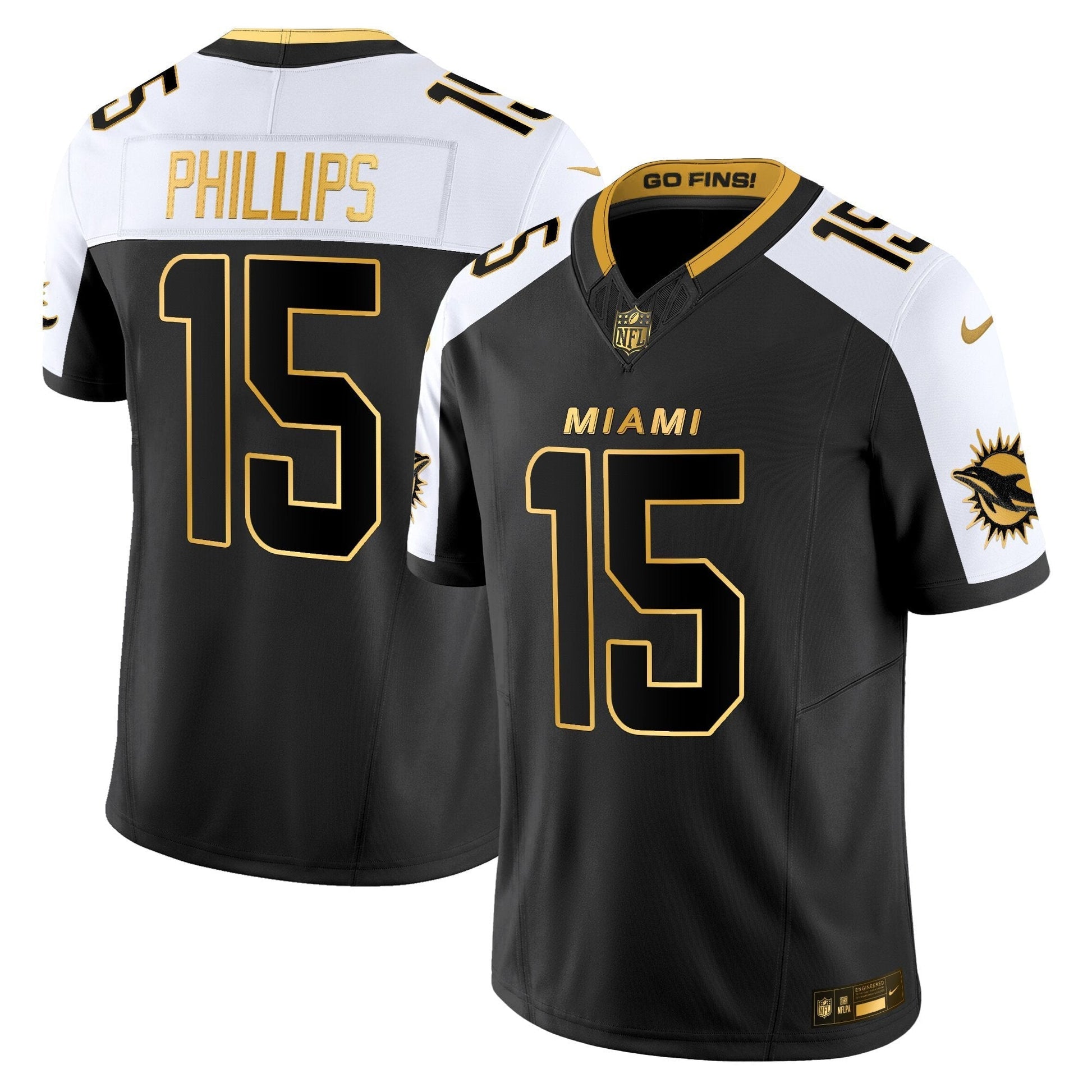 Men's Miami Dolphins 2025 "Rivalries" Gold Vapor Limited Jersey - All Stitched