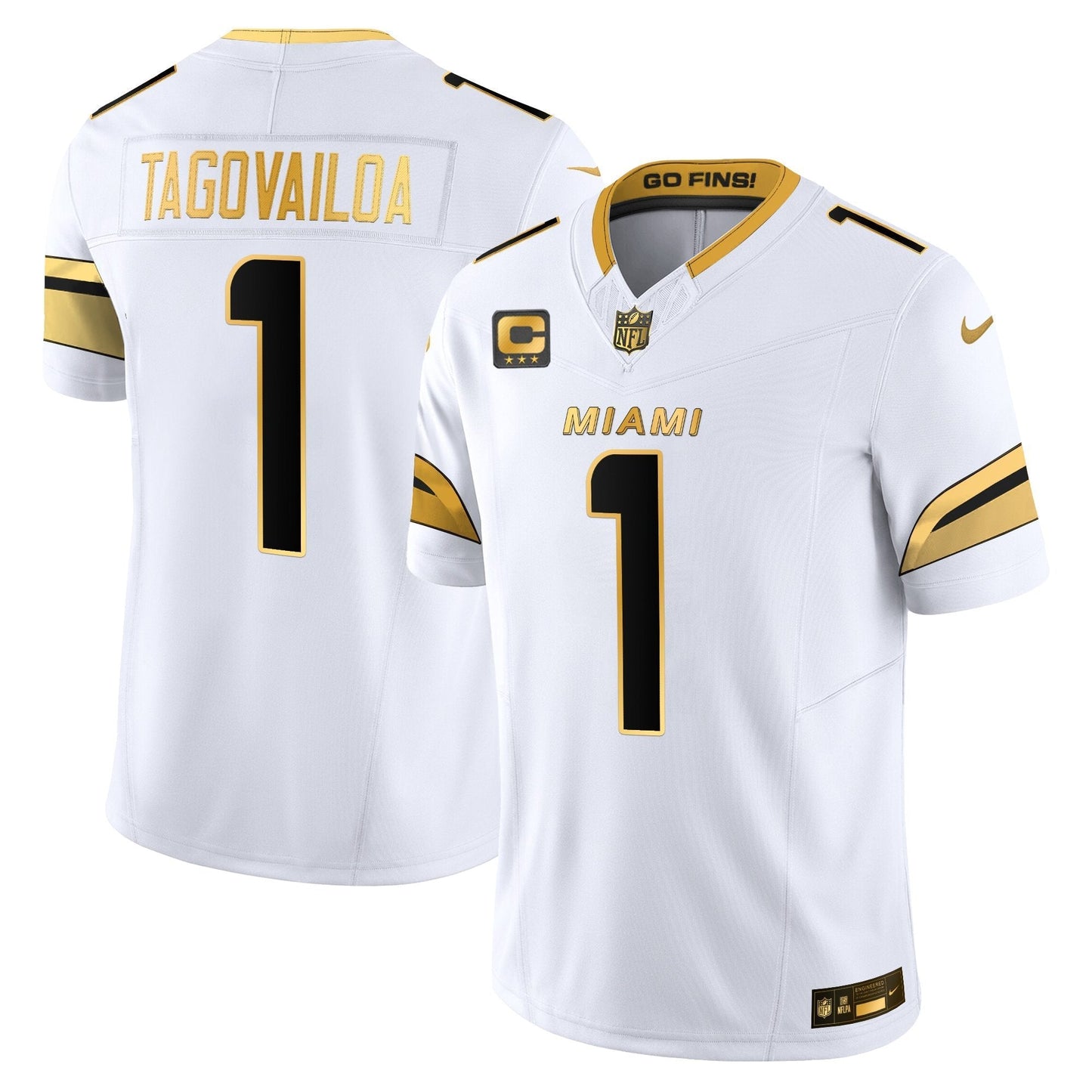 Men's Miami Dolphins 2025 "Rivalries" Gold Vapor Limited Jersey - All Stitched