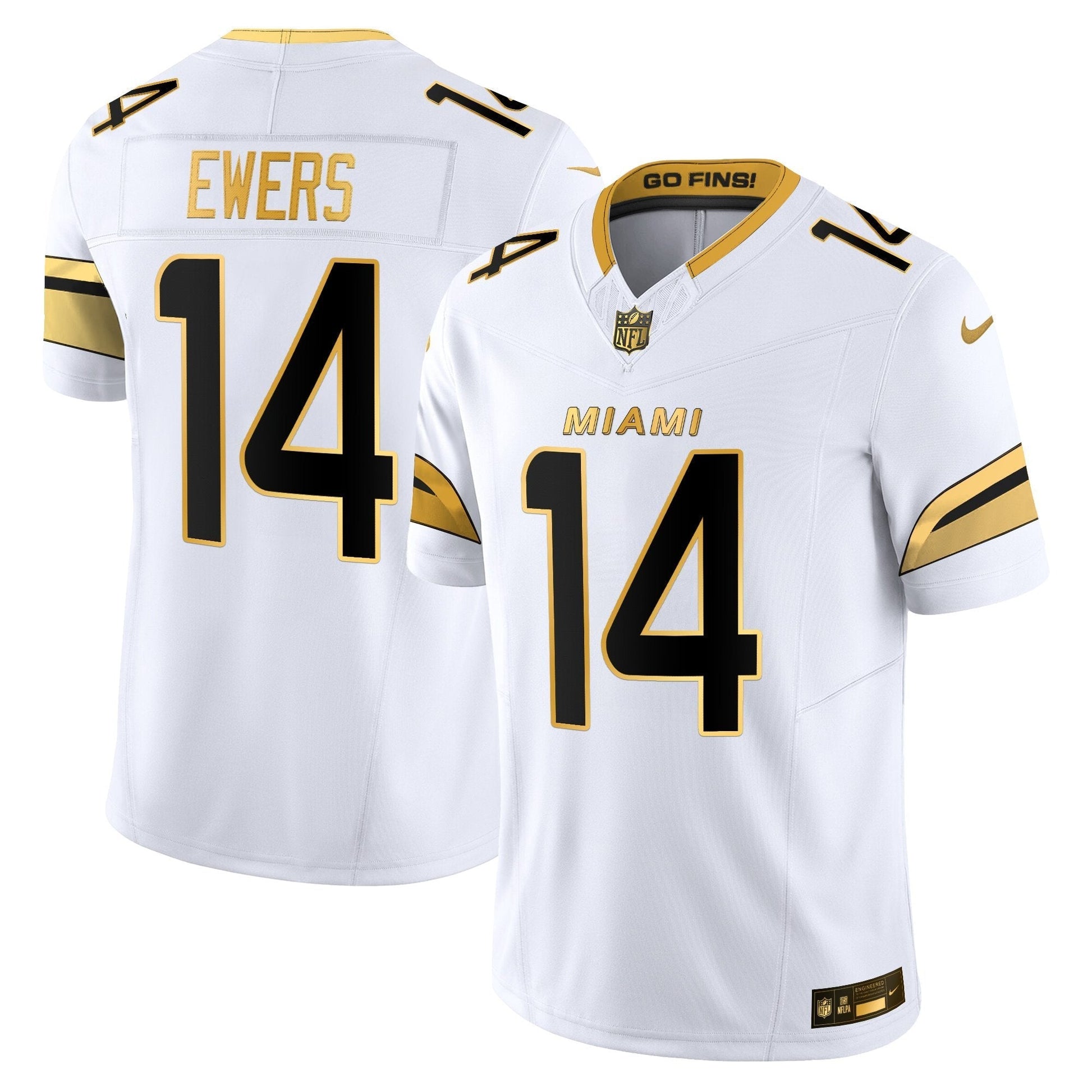 Men's Miami Dolphins 2025 "Rivalries" Gold Vapor Limited Jersey - All Stitched