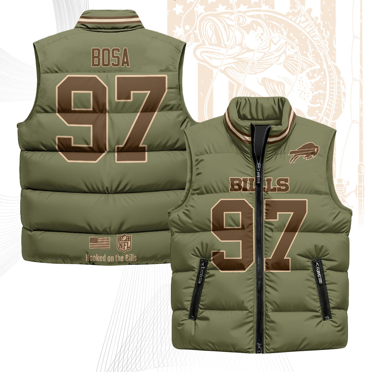 Buffalo Bills Fishing Unisex Puffer Vest