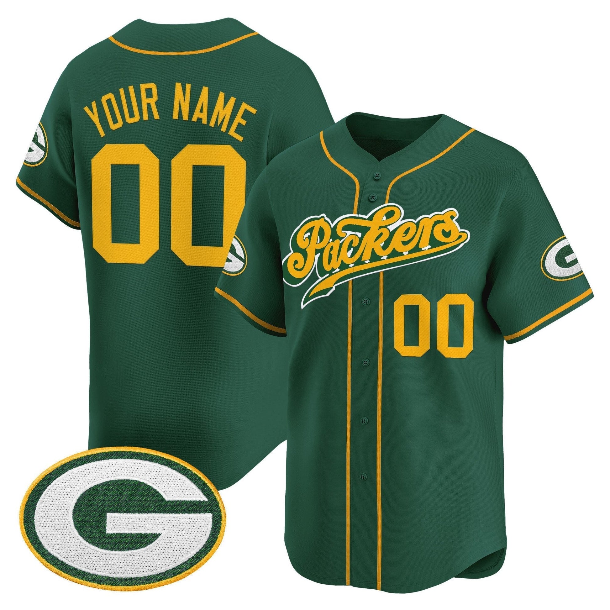 Green Bay Packers 2025 Vapor Baseball Custom Jersey V2 - All Stitched