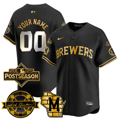 Custom Milwaukee Brewers 2025 Postseason Jersey - All Stitched