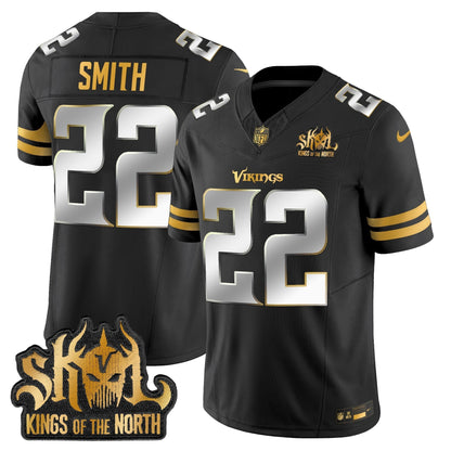 MIN 2025 Gold Vapor Limited Jersey - Kings Of The North Patch - All Stitched