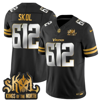 MIN 2025 Gold Vapor Limited Jersey - Kings Of The North Patch - All Stitched