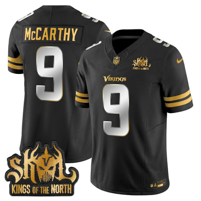 MIN 2025 Gold Vapor Limited Jersey - Kings Of The North Patch - All Stitched