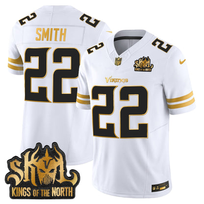 MIN 2025 Gold Vapor Limited Jersey - Kings Of The North Patch - All Stitched