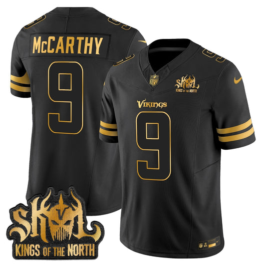 MIN 2025 Gold Vapor Limited Jersey - Kings Of The North Patch - All Stitched