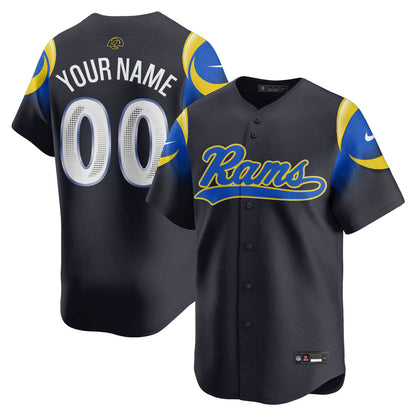 Custom Los Angeles Rams Rivalry Series Baseball Jersey - All Stitched
