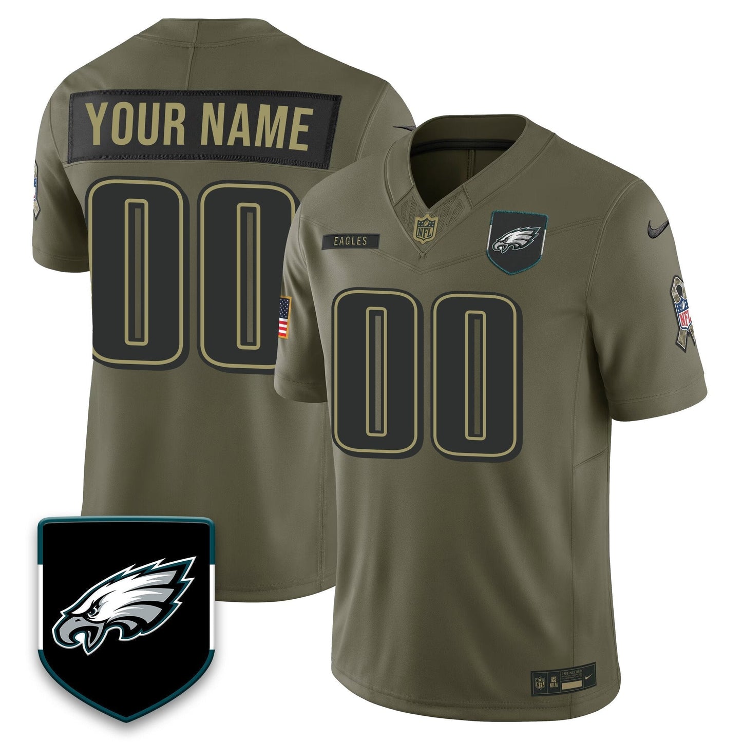 Philadelphia Eagles 2025 Salute to Service Limited Jersey - All Stitched