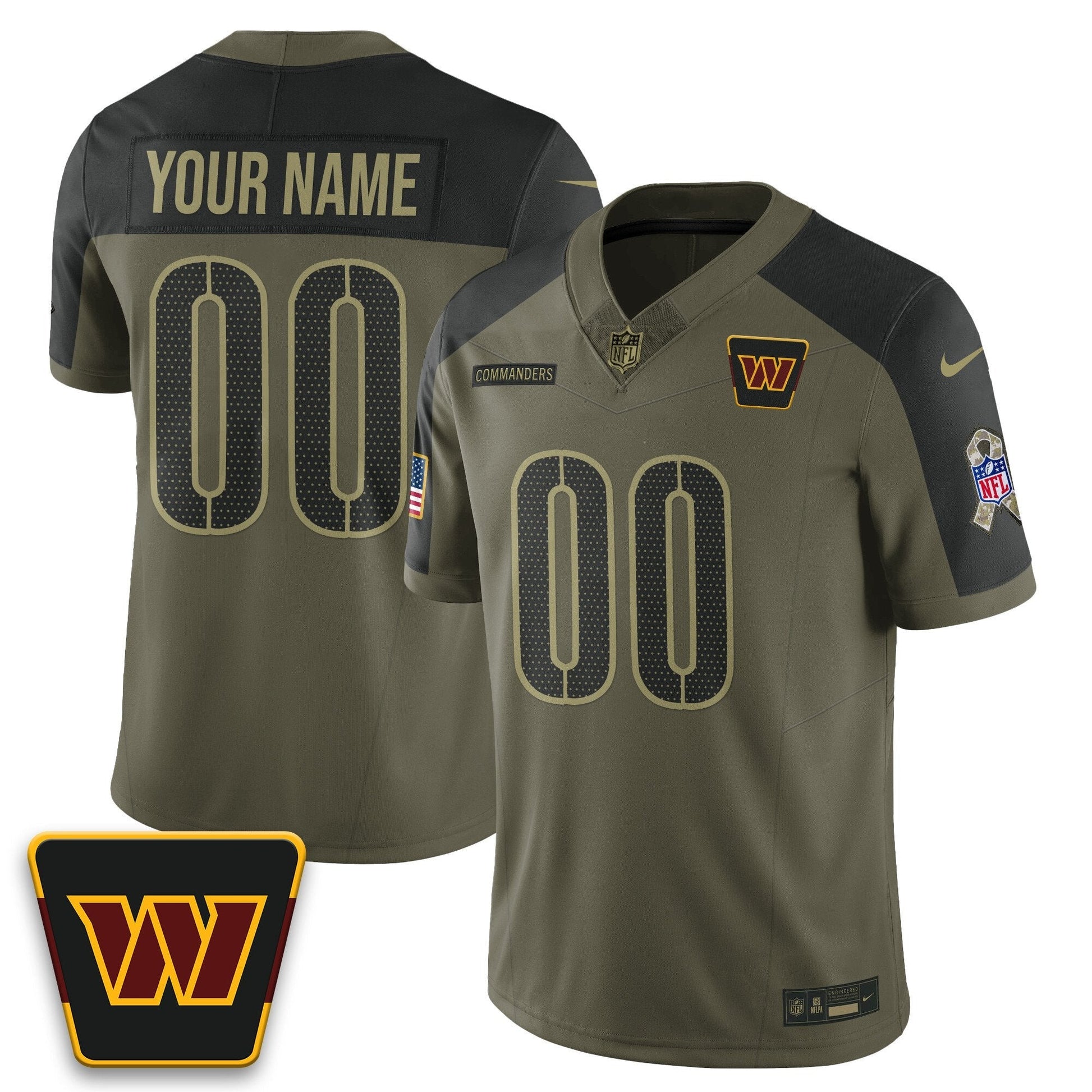 Custom Washington Commanders 2025 Salute to Service Limited Jersey - All Stitched
