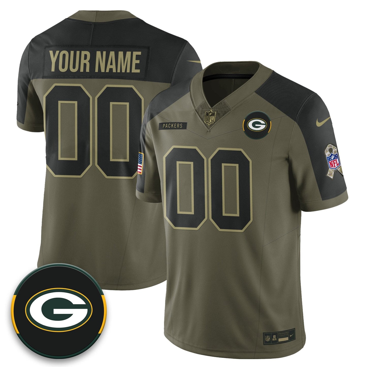 Green Bay Packers 2025 Salute to Service Limited Jersey - All Stitched