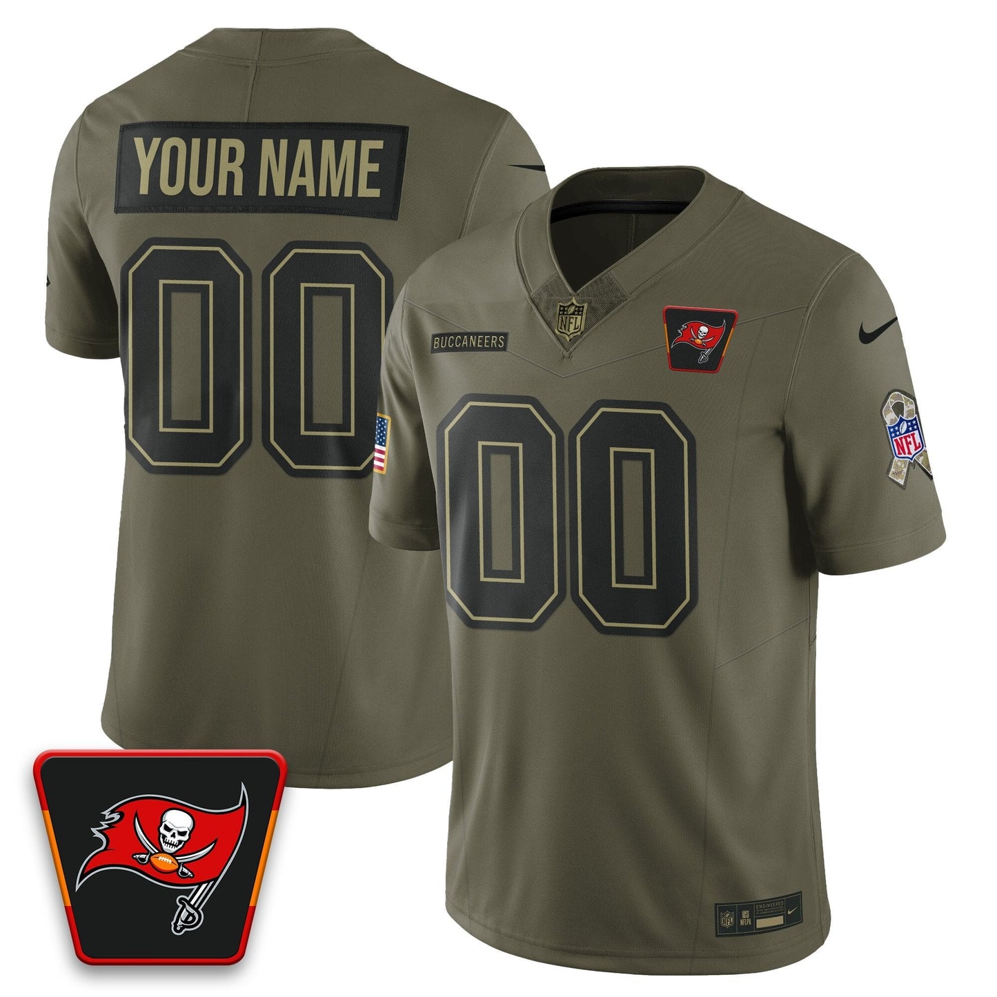 Custom Tampa Bay Buccaneers 2025 Salute to Service Limited Jersey - All Stitched509VTHNJS237