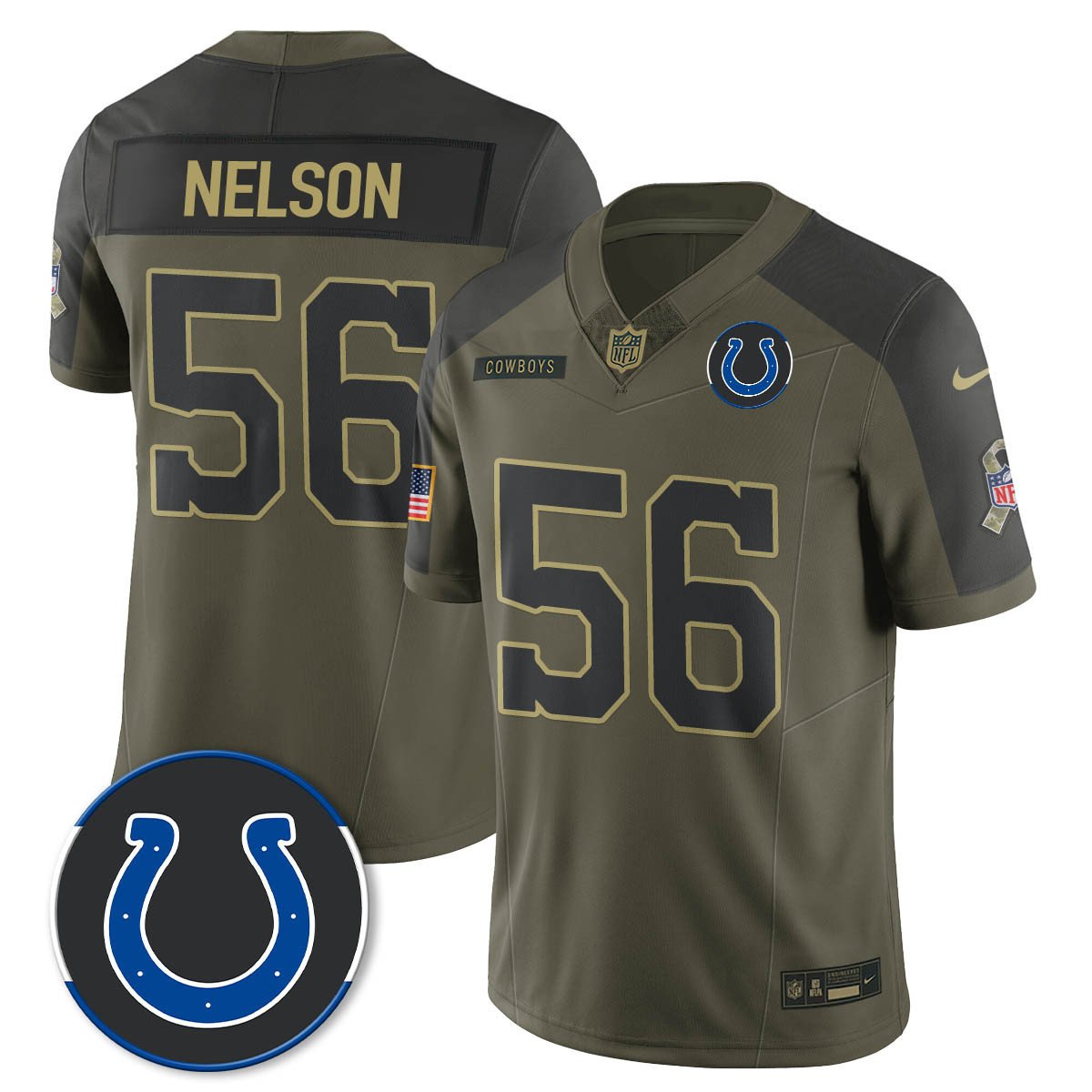 Indianapolis Colts 2025 Salute to Service Limited Jersey - All Stitched