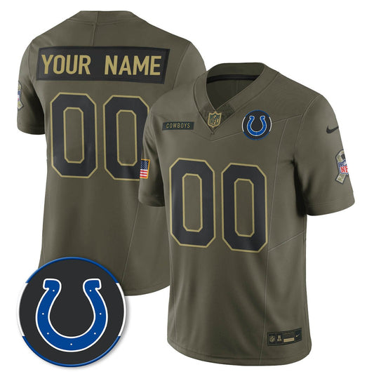Custom Indianapolis Colts 2025 Salute to Service Limited Jersey - All Stitched