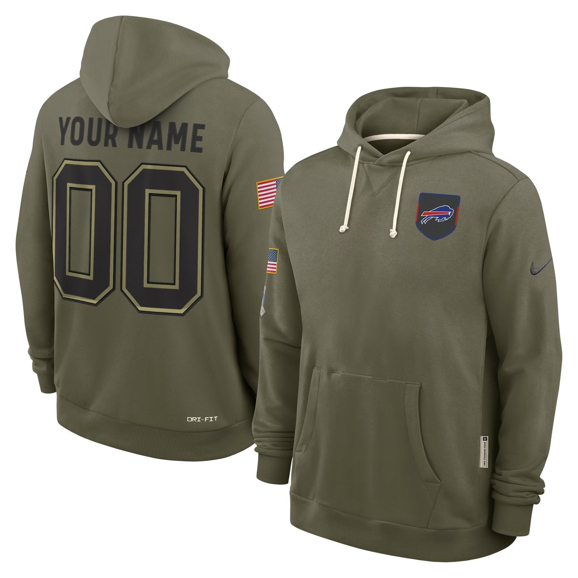 Buffalo Bills 2025 Salute to Service Custom Pullover Hoodie - All Stitched
