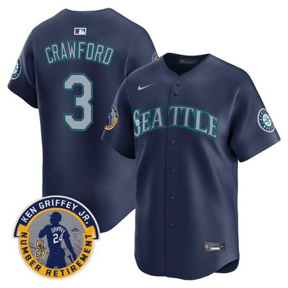 Men's Seattle Mariners 2025 Ken Griffey Jr. Patch Vapor Premier Limited Jersey - All Stitched