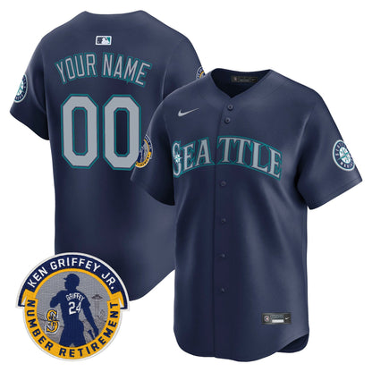 Seattle Mariners 2025 Ken Griffey Jr. Patch Vapor Premier Limited Custom Jersey - All Stitched