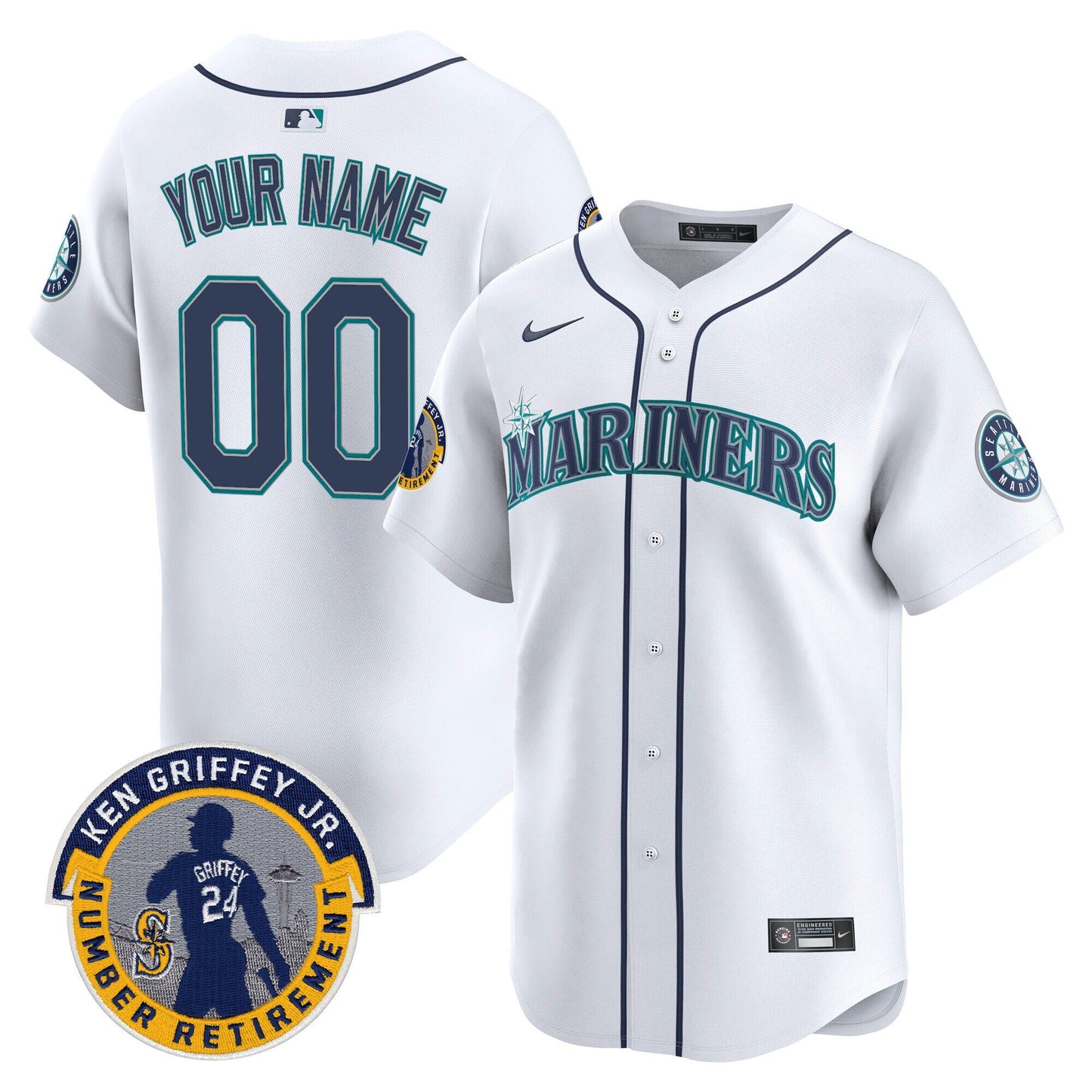 Seattle Mariners 2025 Ken Griffey Jr. Patch Vapor Premier Limited Custom Jersey - All Stitched