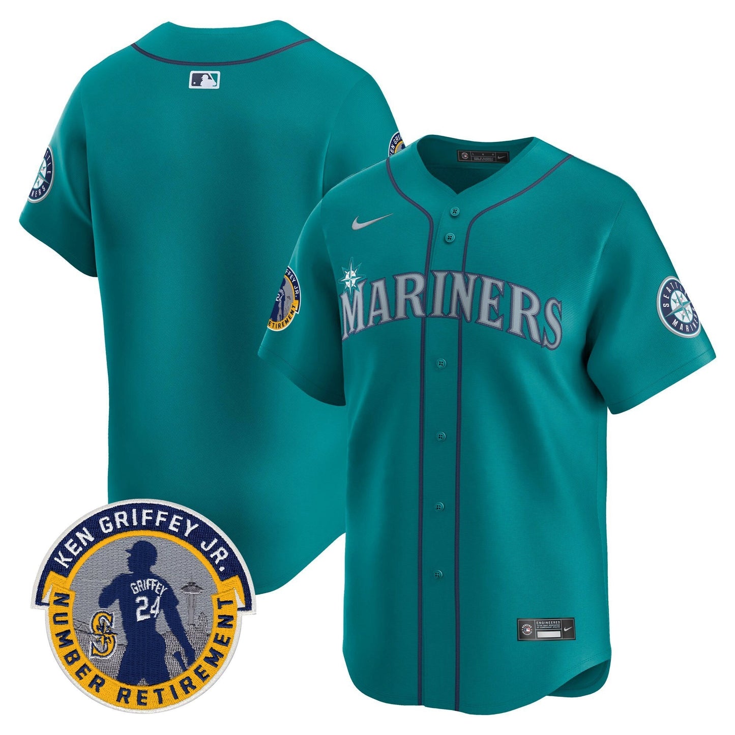 Men's Seattle Mariners 2025 Ken Griffey Jr. Patch Vapor Premier Limited Jersey - All Stitched