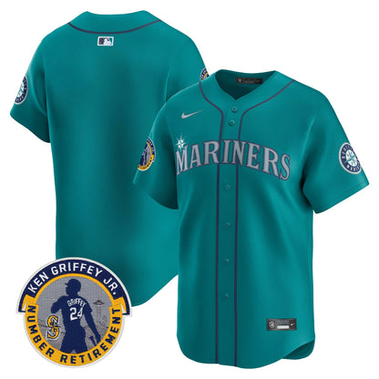 Men's Seattle Mariners 2025 Ken Griffey Jr. Patch Vapor Premier Limited Jersey - All Stitched